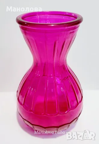 Ваза от пресовано стъкло., снимка 4 - Вази - 49320946