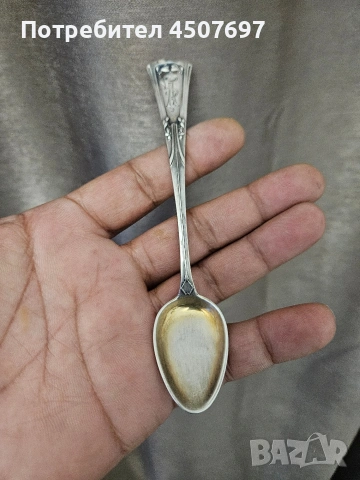 Лъжици Иван Хлебников Руски 84 Сребърен с монограм, снимка 7 - Антикварни и старинни предмети - 53261220