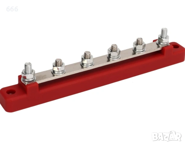 Разпределителен блок за захранване, M6 ABS шина от цинкова сплав, 6 клеми DC 12V‑48V за автомобили, снимка 3 - Аксесоари и консумативи - 53459925