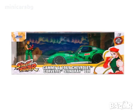 Метални колички: Street Fighter – Cammy и Chevrolet Corvette Stingray ZL1 1969, снимка 4 - Колекции - 55953973