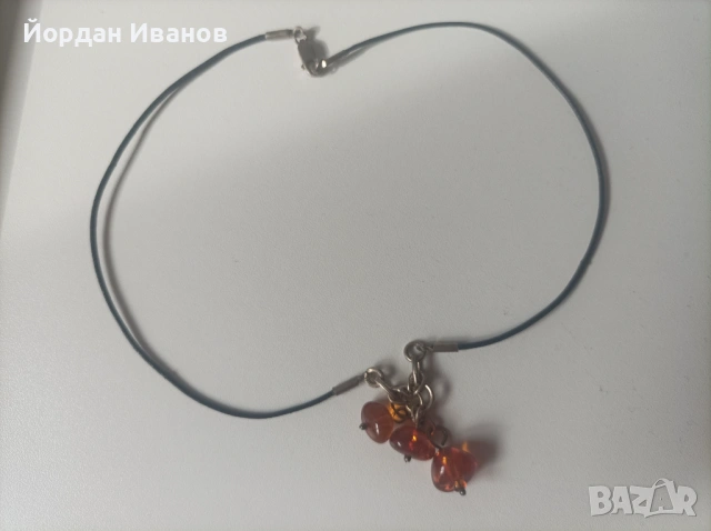 Колие със сребро и кехлибар 