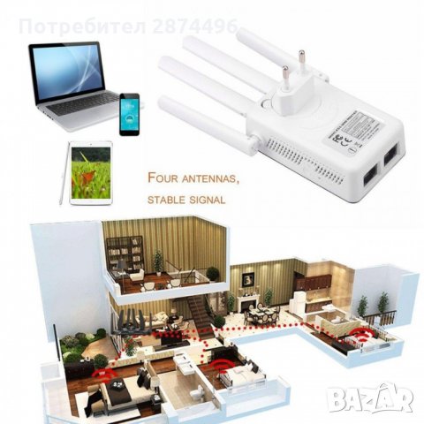 1274 Безжичен Wi Fi усилвател   Характеристики:  • Стандартно: IEEE 802.11b / g / n, IEEE 802.3, IEE, снимка 11 - Други стоки за дома - 35796414