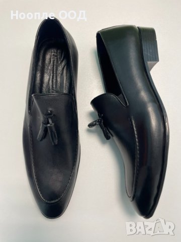 Мъжки кожени официални обувки - Черни - 47, снимка 1 - Официални обувки - 41586118