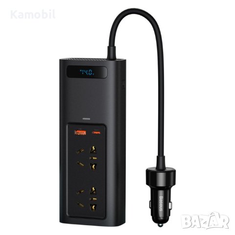 Автоматичен електрически инвертор Baseus, 150W, 2xAC, USB-A, USB-C, снимка 1 - Аксесоари и консумативи - 41040273