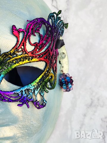 Звездни купове -- обеци с кристали и Миюки мъниста, снимка 10 - Обеци - 41318415