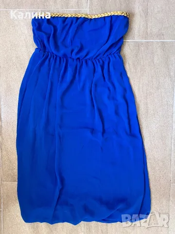 ЧИСТО НОВА Лятна рокля-балон в турско синьо, снимка 4 - Рокли - 47300002