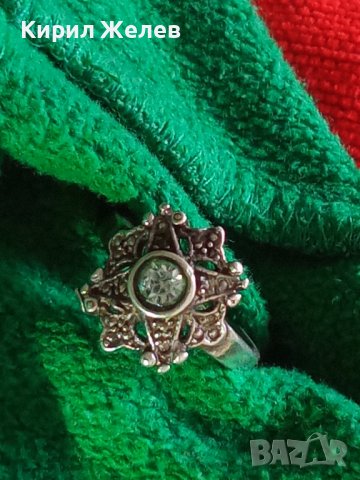 СКЪПОЦЕНЕН СРЕБЪРЕН АР НУВО ПРЪСТЕН АНГЛИЯ СРЕБРО 925 с ЮВЕЛИРНО ФАСЕТИРАН ПРЕКРАСЕН ТУРМАЛИН 28802, снимка 18 - Пръстени - 37277539