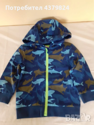 Нов  немски суичър с качулка за момче р.80 см,  без никакви забележки, 100% памук.