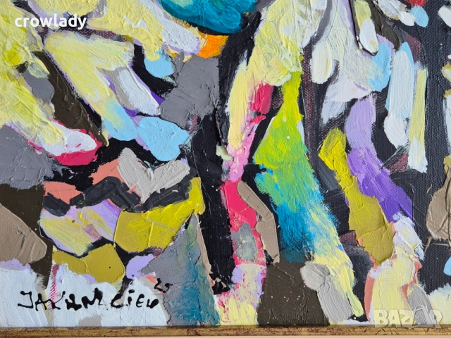 Иван Яхнаджиев Градски пейзаж и боди арт 2024-25г масло №17, снимка 3 - Картини - 51720301