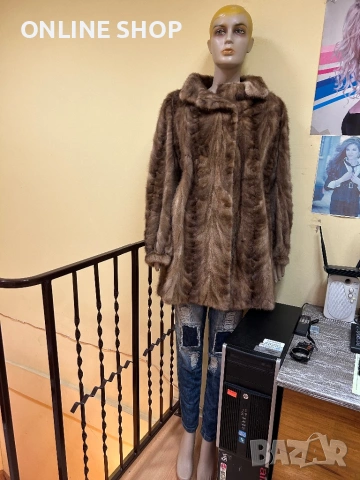 Дамско кожено палто от норка визон