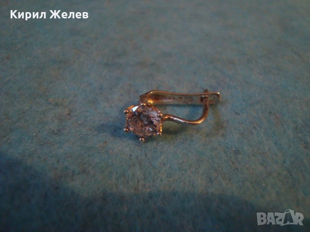 СРЕБЪРНА СКЪПОЦЕННА ОБЕЦА СРЕБРО 925 с ЮВЕЛИРНО ФАСЕТИРАН ЦИРКОН АНГЛИЯ 25713, снимка 9 - Обеци - 35770140