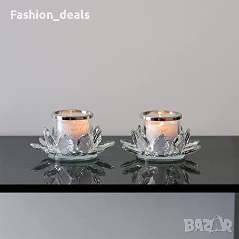 Нов комплект от 2 броя свещници поставки/Лотосови цветя/Дом Декорация, снимка 3 - Други - 41434551