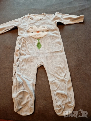 1-2г 92см Гащеризон с дълъг ръкав, полар, син, без следи от употреба 