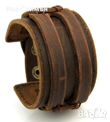Кожени гривни от нещавена кожа, снимка 5 - Гривни - 34254053