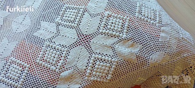 Ръчно плетено покривало за легло, снимка 5 - Покривки за легло - 41410841