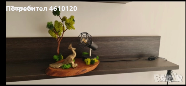 Ръчно изработена настолна/нощна лампа, снимка 2 - Настолни лампи - 51904207