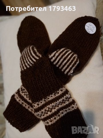 Ръчно плетени мъжки чорапи от вълна размер 43, снимка 1