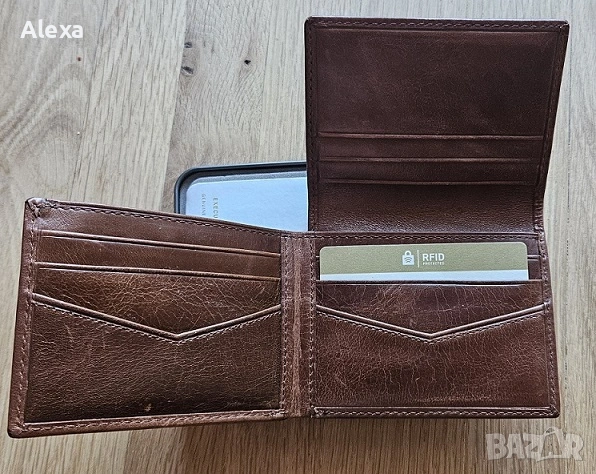 Мъжки кожен портфейл Fossil Фосил кафяв НОВ