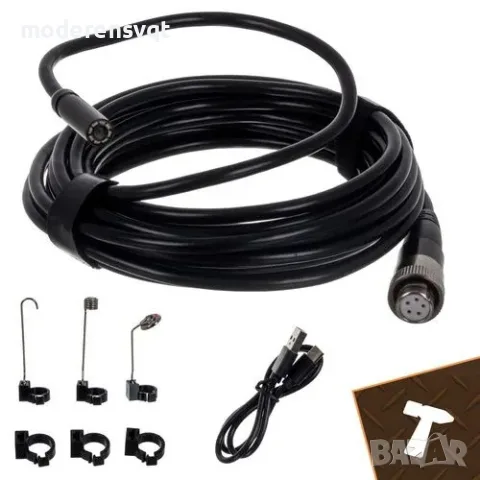 Безжичен ендоскоп с 5 м кабел, Full HD, IP67 и 8 LED инспекционна камера за диагностика, снимка 4 - Аксесоари и консумативи - 56118047
