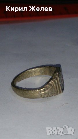 Старинен пръстен сачан ръчна изработка с БУКВА О - 67141, снимка 4 - Антикварни и старинни предмети - 28993409