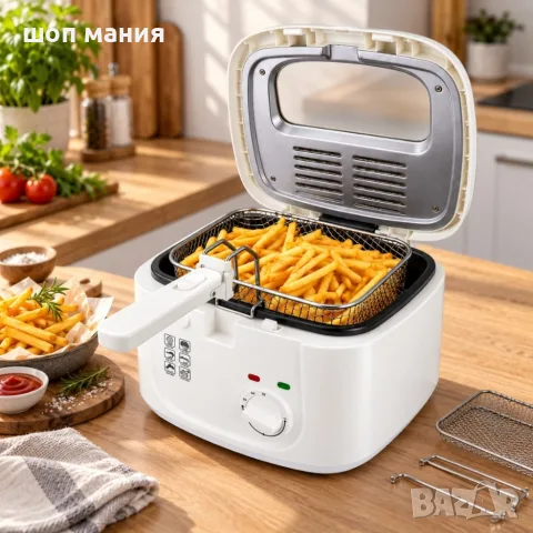 Електрически фритюрник 2,5 л, 1800 W с регулируема температура