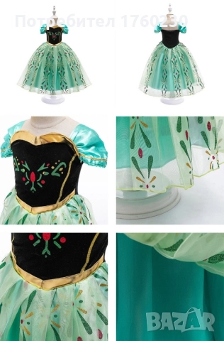 Рокля на принцеса Ана от Замръзналото кралство , снимка 2 - Детски рокли и поли - 52510440