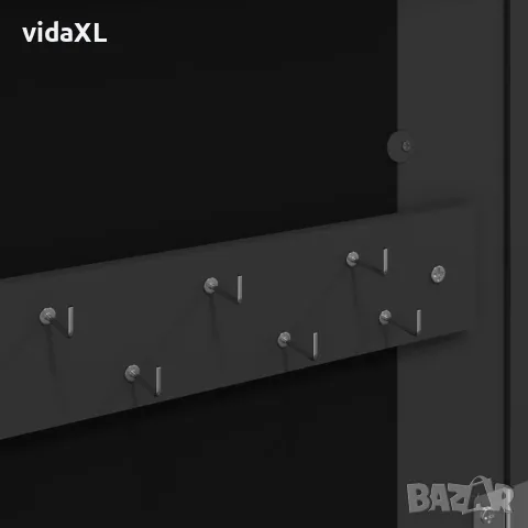 vidaXL Огледален шкаф за бижута с LED осветление, стенен монтаж, черен, снимка 10 - Огледала - 56147319