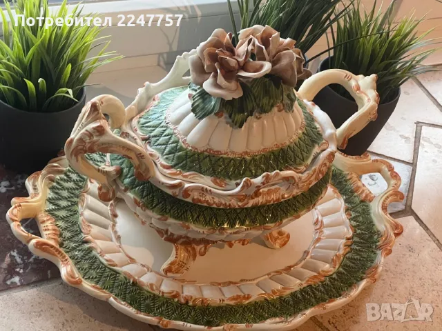 Супник с поднос Capodimonte , снимка 5 - Антикварни и старинни предмети - 49154313