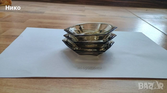 Стъклени чинийки за сос 3бр, снимка 2 - Чинии - 52317475