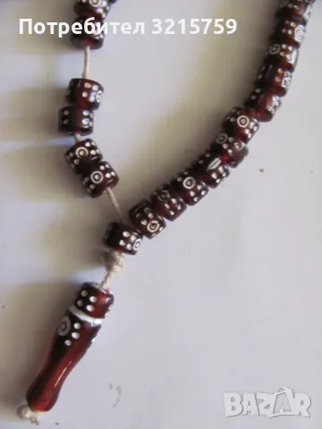 Стара броеница -стъклени мъниста, снимка 2 - Антикварни и старинни предмети - 50324008