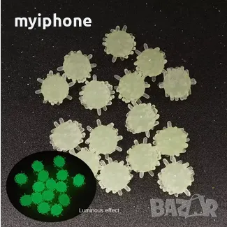 10 броя светещи плуващи силиконови топчета  8 мм., снимка 2 - Стръв и захранки - 49264084