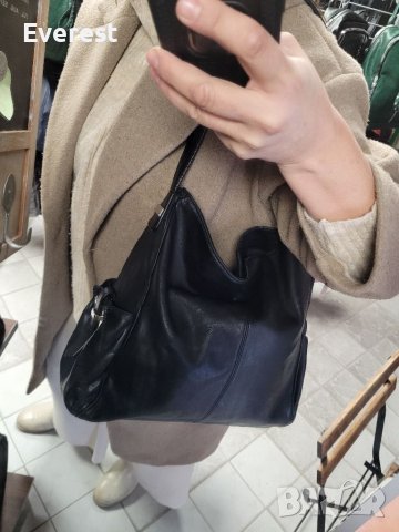 ECCO естествена кожа дамска,черна чанта ,тип ТОРБА ( 350 лв в интернет), снимка 4 - Чанти - 38985899