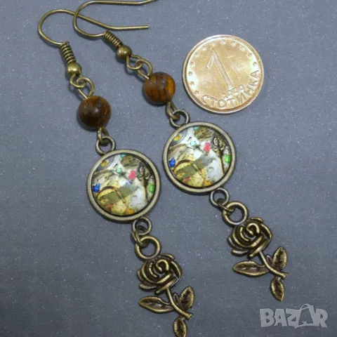 ⚜️ Обици с тигрово око №4006, снимка 6 - Обеци - 50407880