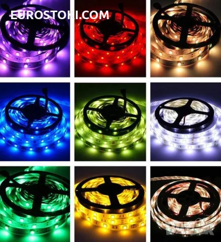 RGB LED лента 5050, 5 метра, дистанционно управление, Music Sync цвета, APP контрол, 5 метра, снимка 4 - Лед осветление - 56156693