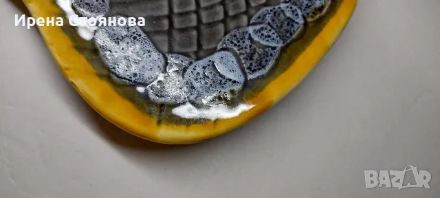 Винтидж керамично плато за сервиране или декорация Vallauris, Франция, около 1960-1960 г., снимка 16 - Чинии - 48079415