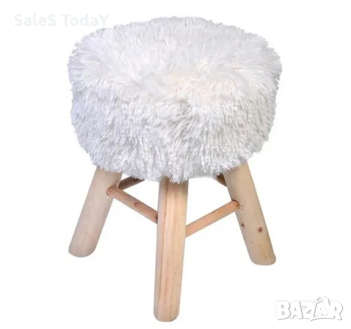 Табуретка декоративна, 100кг, 32x42 cm , бял