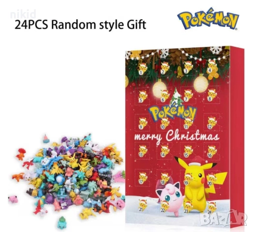 Pokemon Покемон Пикачу Адвент Advent календар детски малки фигурки играчки, снимка 5 - Фигурки - 52498703