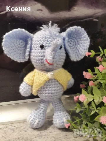 Плетена играчка Слон, Слонче, Плетени, ръчно изработени, прекрасен подарък, снимка 2 - Плюшени играчки - 48387148