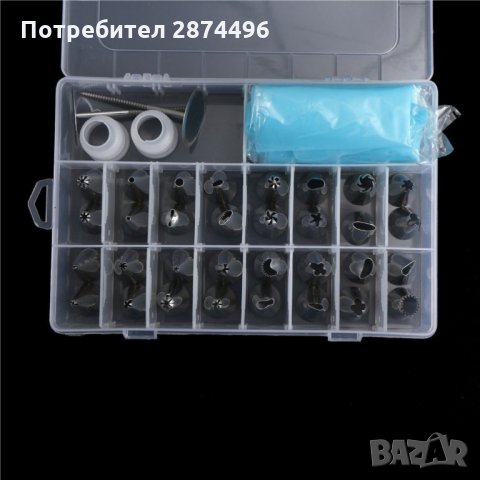 3133 Шприц за декорация с метални накрайници, комплект от 42 части, снимка 9 - Аксесоари за кухня - 35713500