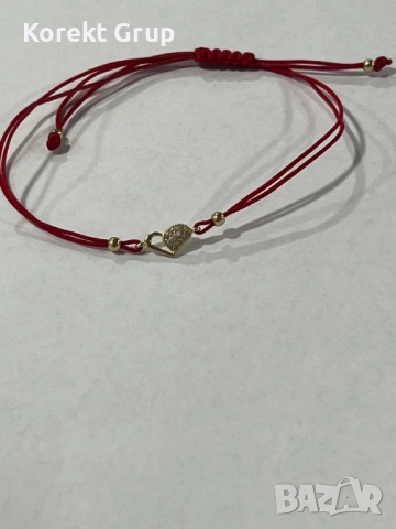 Златна гривна с конец, снимка 3 - Гривни - 53434605