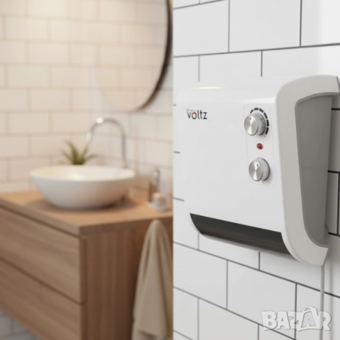 Отоплителна печка за баня Voltz OV51970J – 2000W, вентилатор, водоустойчива, снимка 4 - Отоплителни печки - 51845866