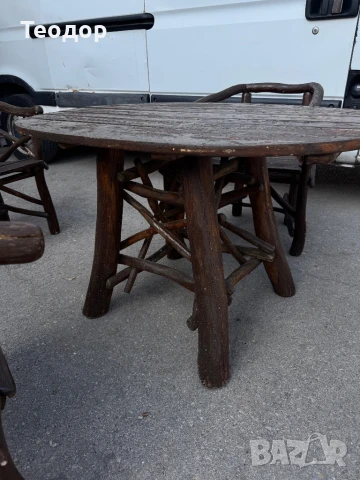 Комплект столове с маса Ръчна изработка , снимка 5 - Маси - 50732885