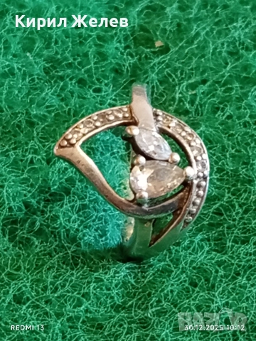 Романтичен сребърен пръстен с Мойсанит ювелирна изработка 52829, снимка 3 - Пръстени - 52933893