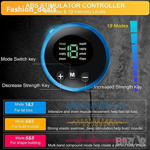 Нов Мускулен стимулатор Тренажор за коремни мускули Спорт ABS колан, снимка 2 - Фитнес уреди - 41934163