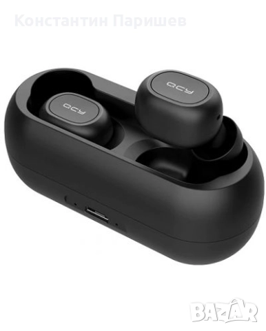 Безжични слушалки QCY - T1C, TWS, черни, снимка 3 - Слушалки, hands-free - 52686895