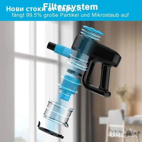 YISORA Безжична прахосмукачка, Ултралека 3-в-1, снимка 4 - Прахосмукачки - 51221154