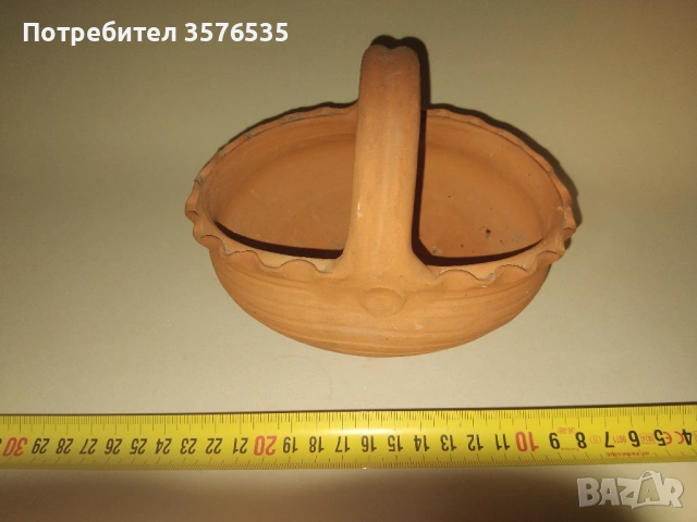 Лот 2 броя керамични саксии – битов стил (със забележка), снимка 4 - Саксии и кашпи - 53670986