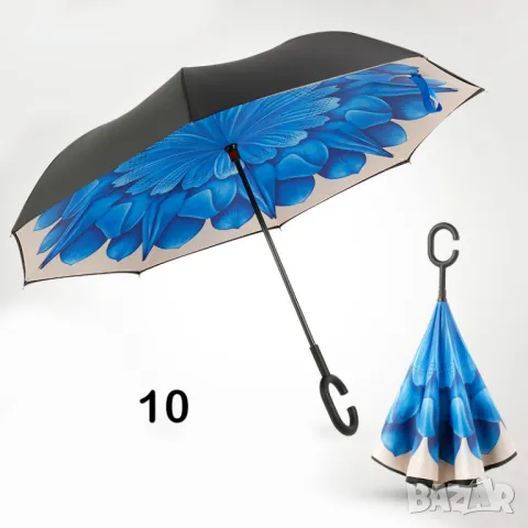 2190 Обърнат чадър двупластов противоветрен чадър с обратно затваряне и отваряне, снимка 16 - Други - 32940413