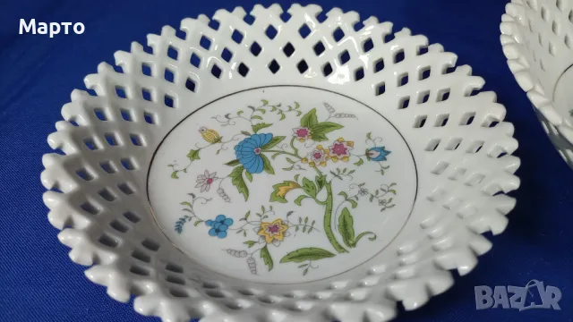 Две чинии за сухи мезета, рязан порцелан, снимка 3 - Чинии - 50210347
