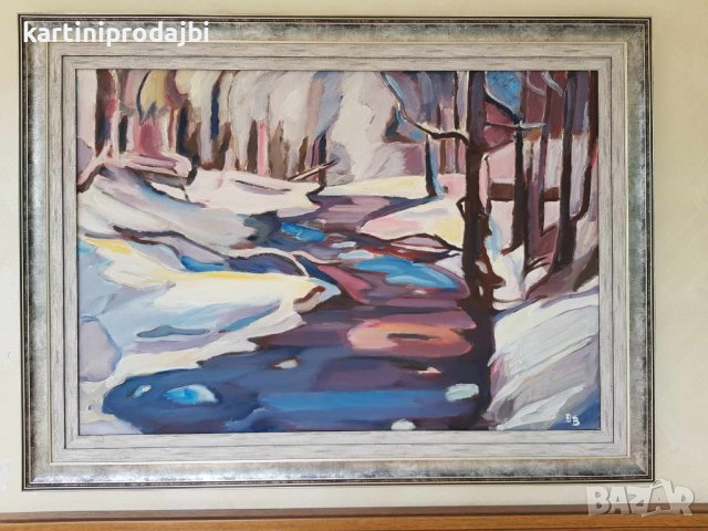 Маслена картина " Снежно ", снимка 3 - Картини - 42224733